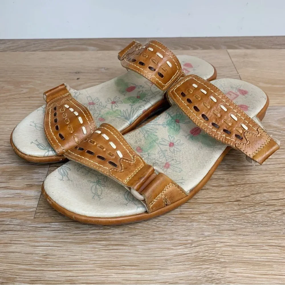 Pikolinos Women’s Brandy Slip On Slides Brown Leather, Size 7.5-8